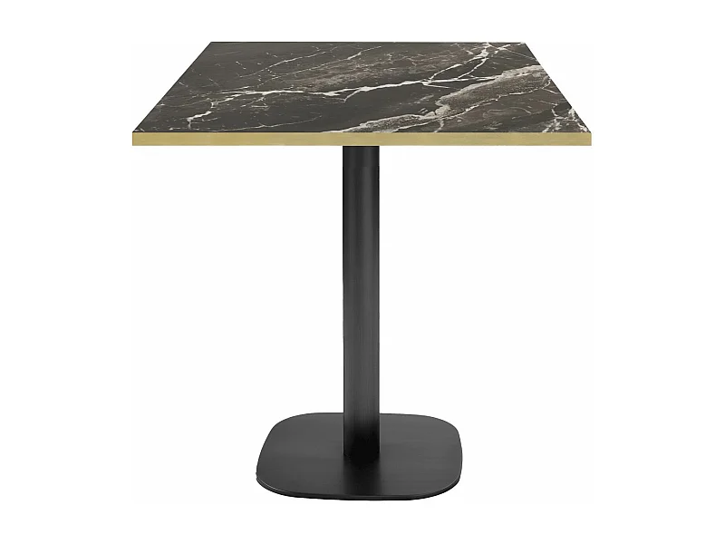 Table 70 x 70 cm - modèle Round marbre royal chants laiton