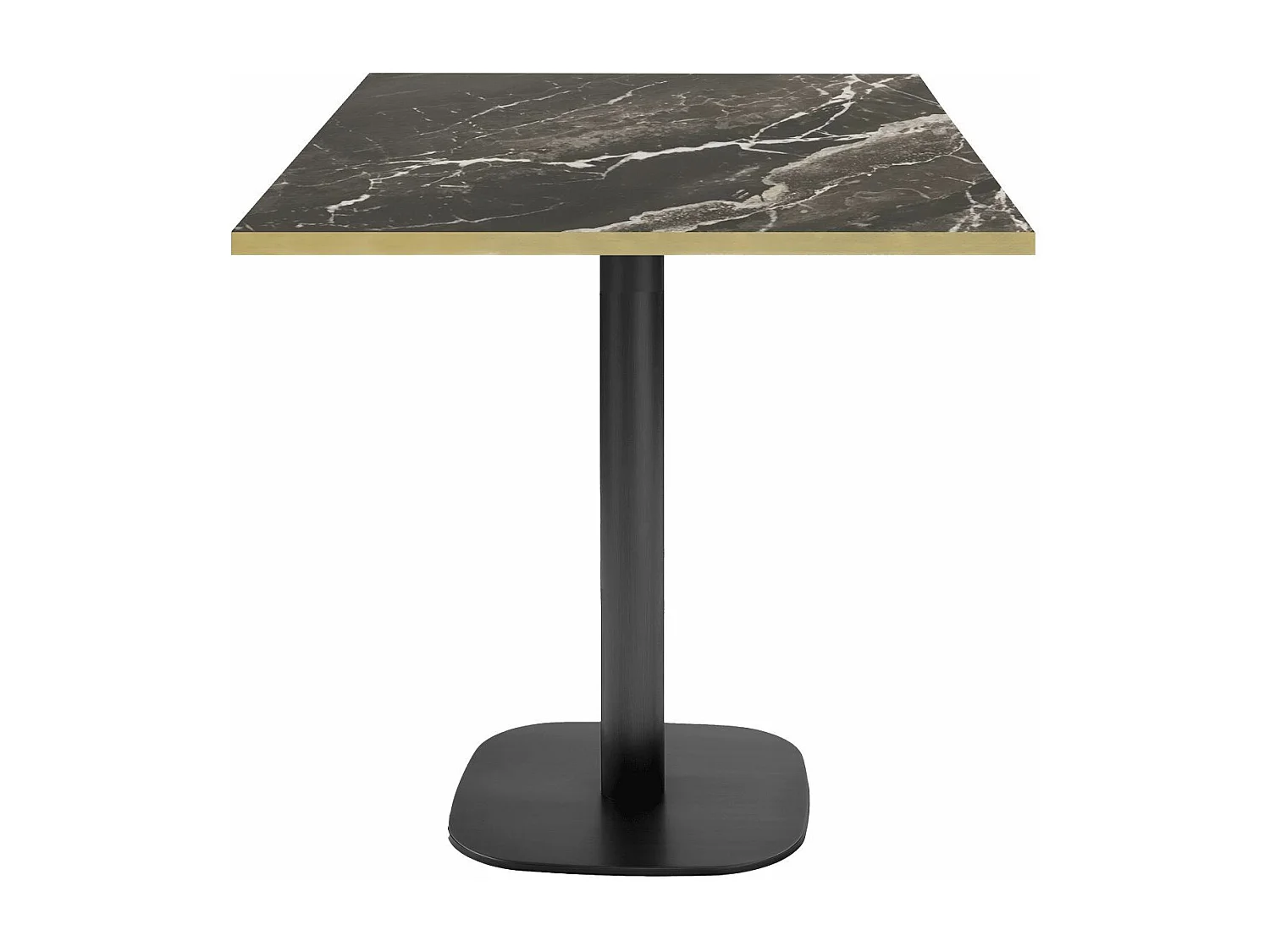 Table 70 x 70 cm - modèle Round marbre royal chants laiton