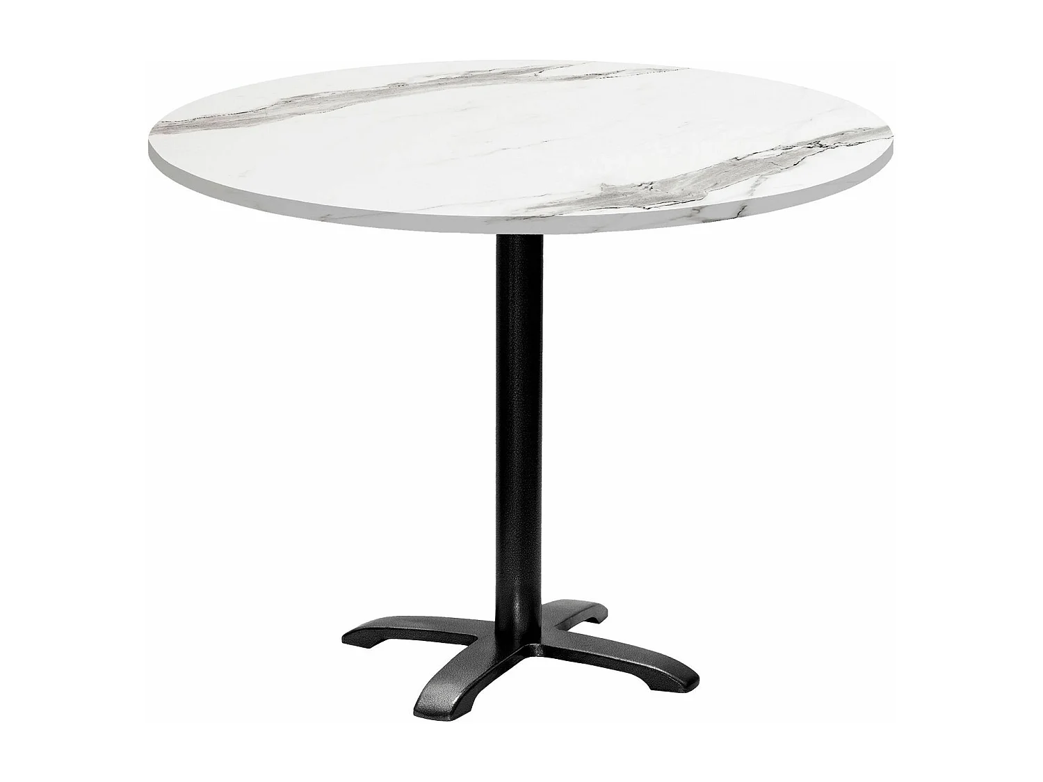 Table ronde Ø 110 cm - modèle Bazila marbre blanc
