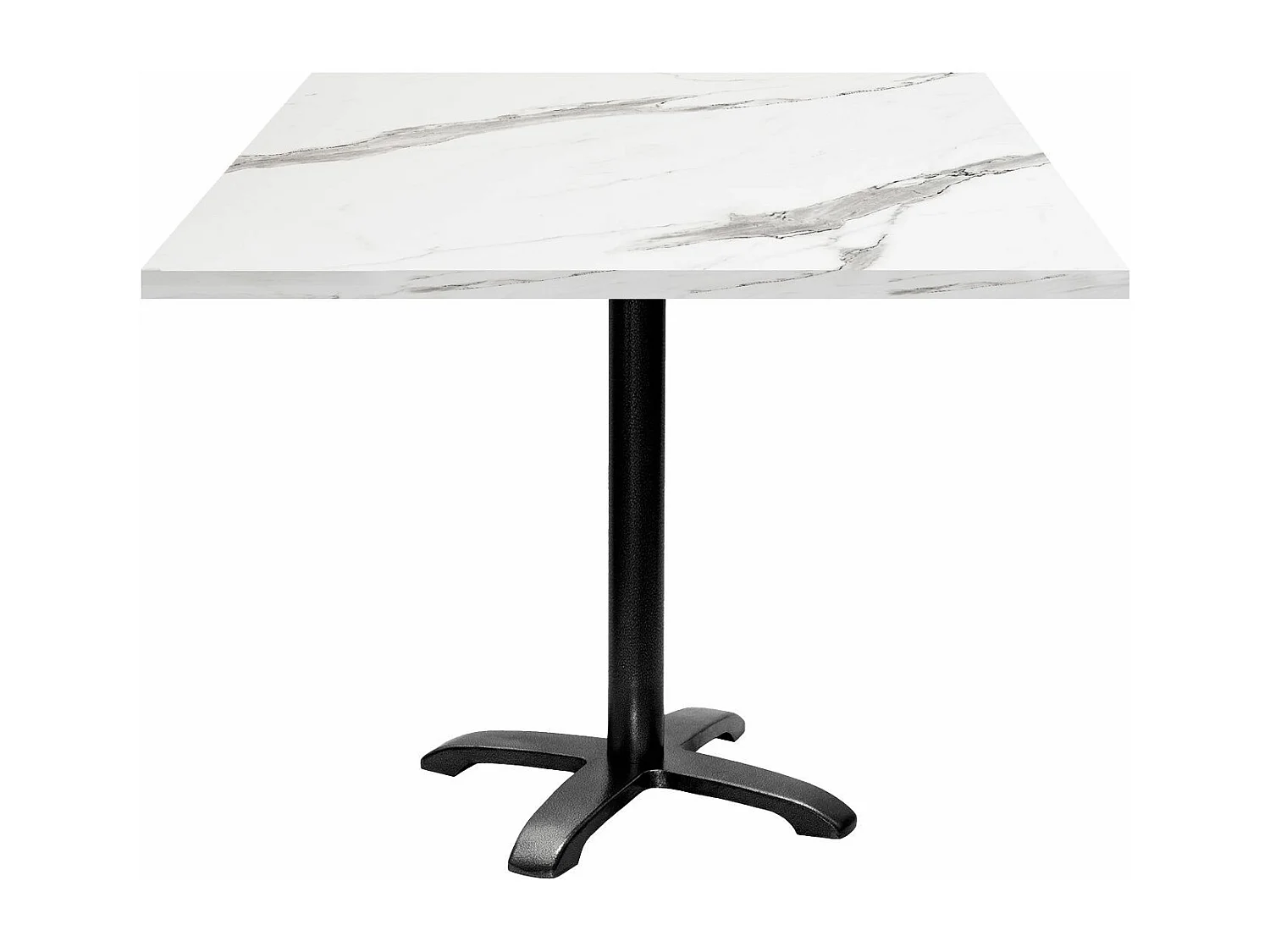 Table 90 x 90 cm - modèle Bazila marbre blanc