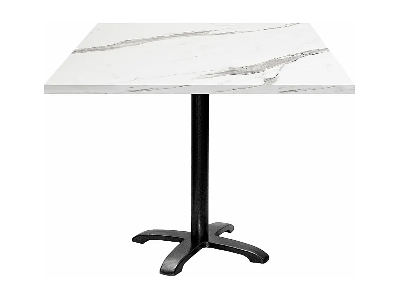 Table 90 x 90 cm - modèle Bazila marbre blanc