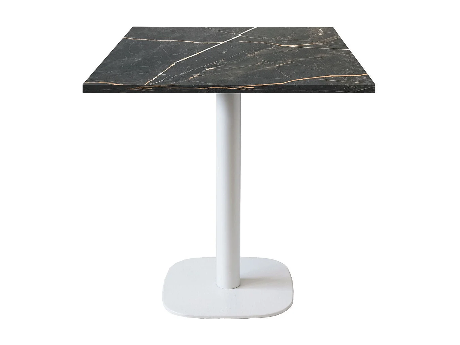 Table 70 x 70 cm - modèle Round pied blanc marbre tamas