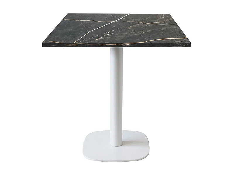 Table 70 x 70 cm - modèle Round pied blanc marbre tamas