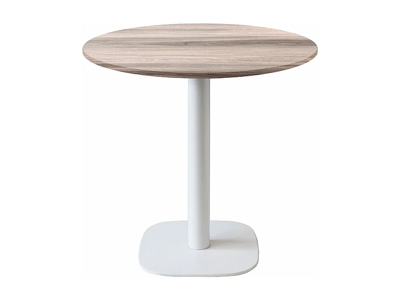 Table ronde Ø 70 cm - modèle Round pied blanc chêne tages