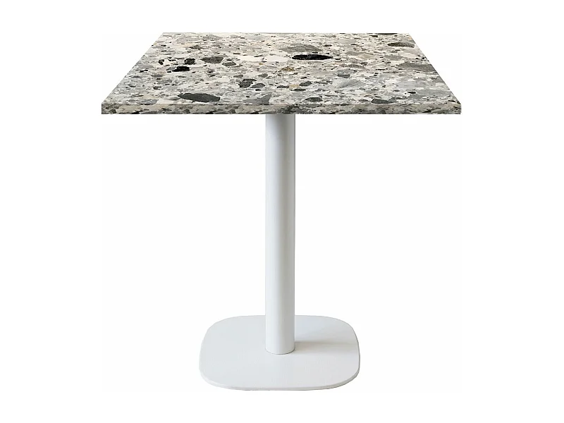 Table 70 x 70 cm - modèle Round pied blanc terrazzo cepp