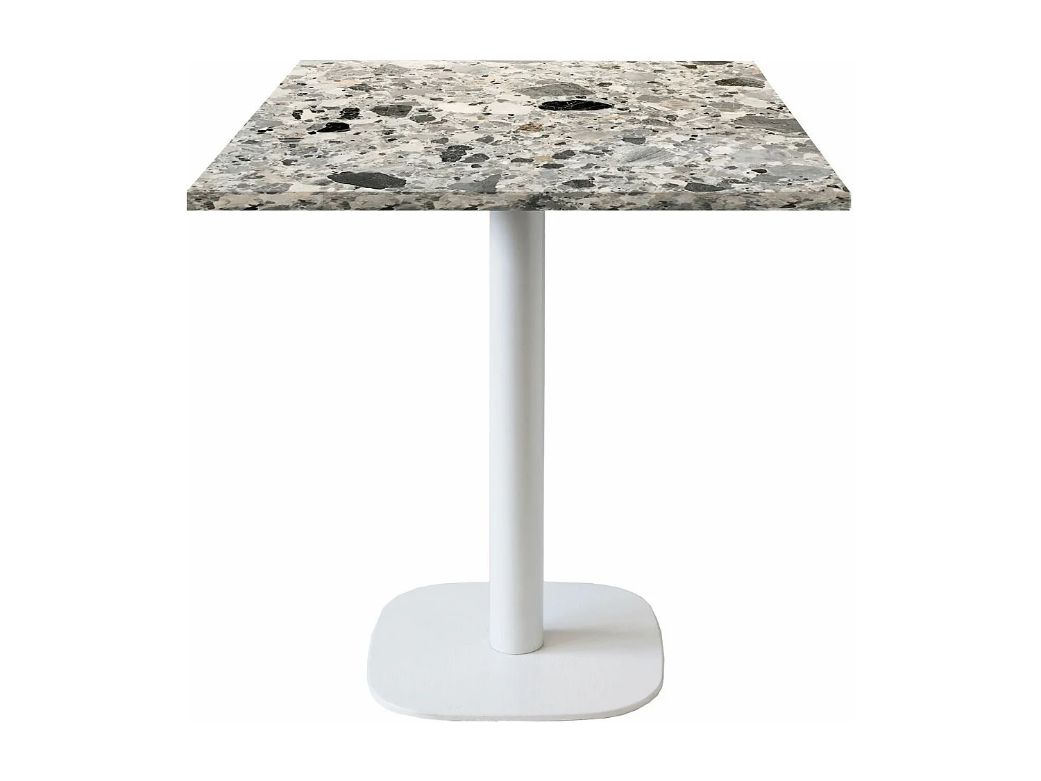 Table 70 x 70 cm - modèle Round pied blanc terrazzo cepp