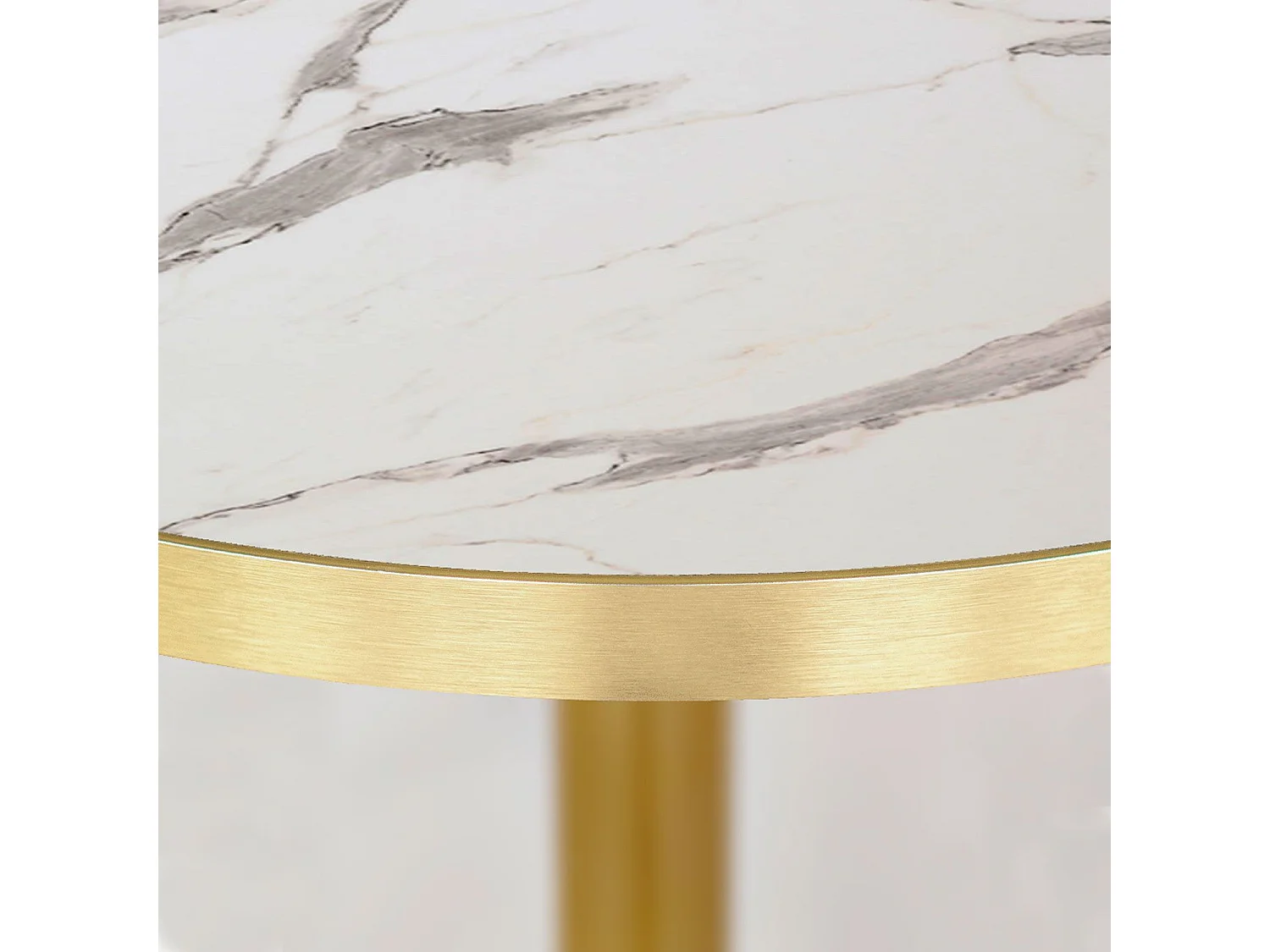 Table ronde Ø 120 cm Rome bistrot marbre blanc