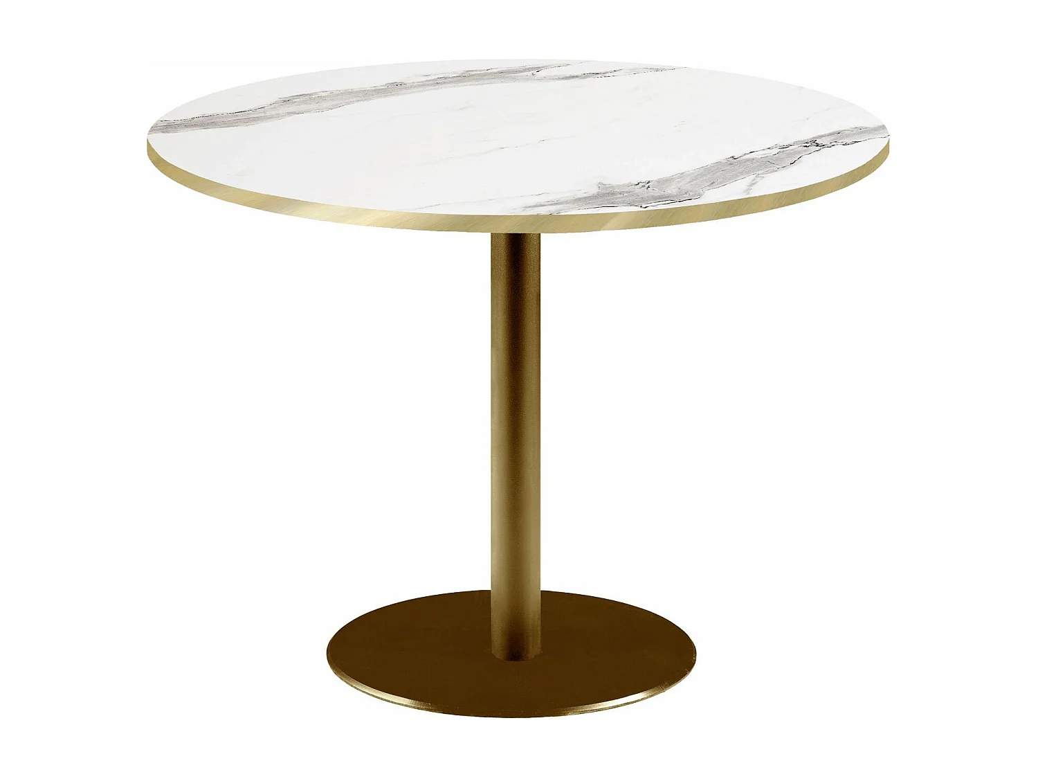 Table ronde Ø 120 cm Rome bistrot marbre blanc