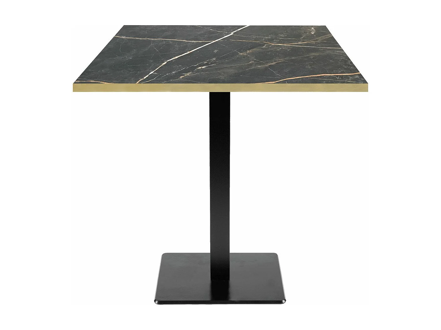 Table 70 x 70 cm - modèle Milan marbre samas chants laiton