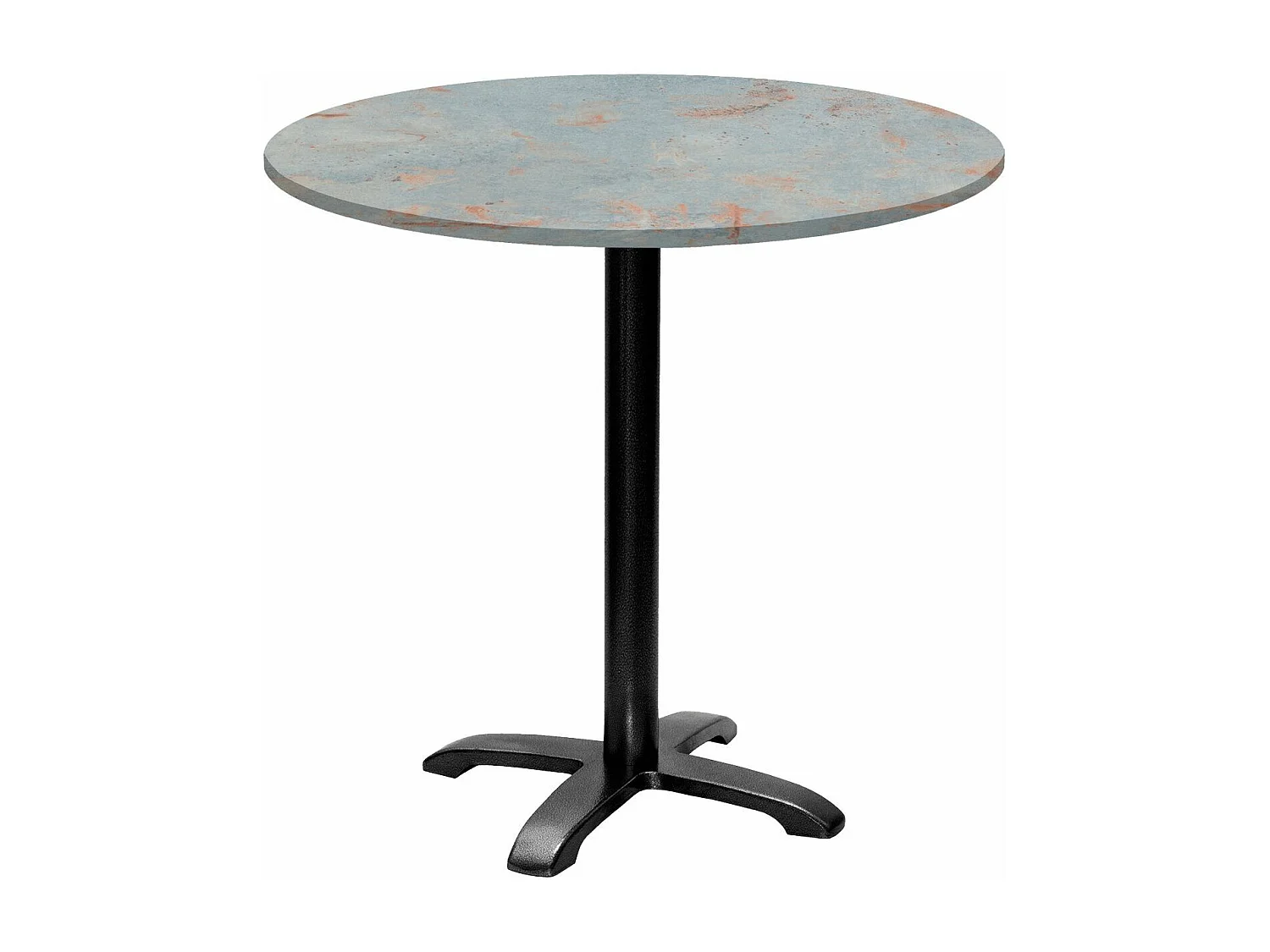 Table ronde Ø 80 cm - modèle Bazila gris rouille