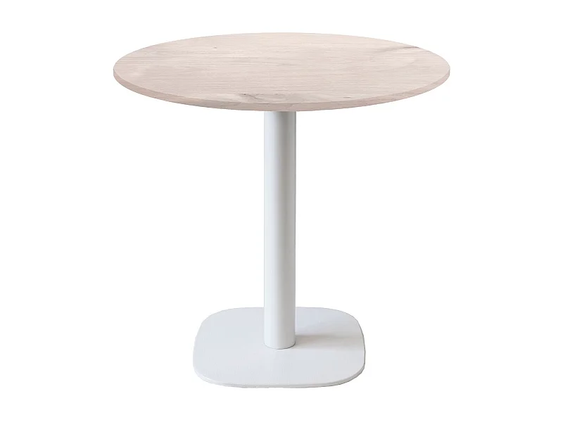Table ronde Ø 70 cm - modèle Round pied blanc chêne bosco