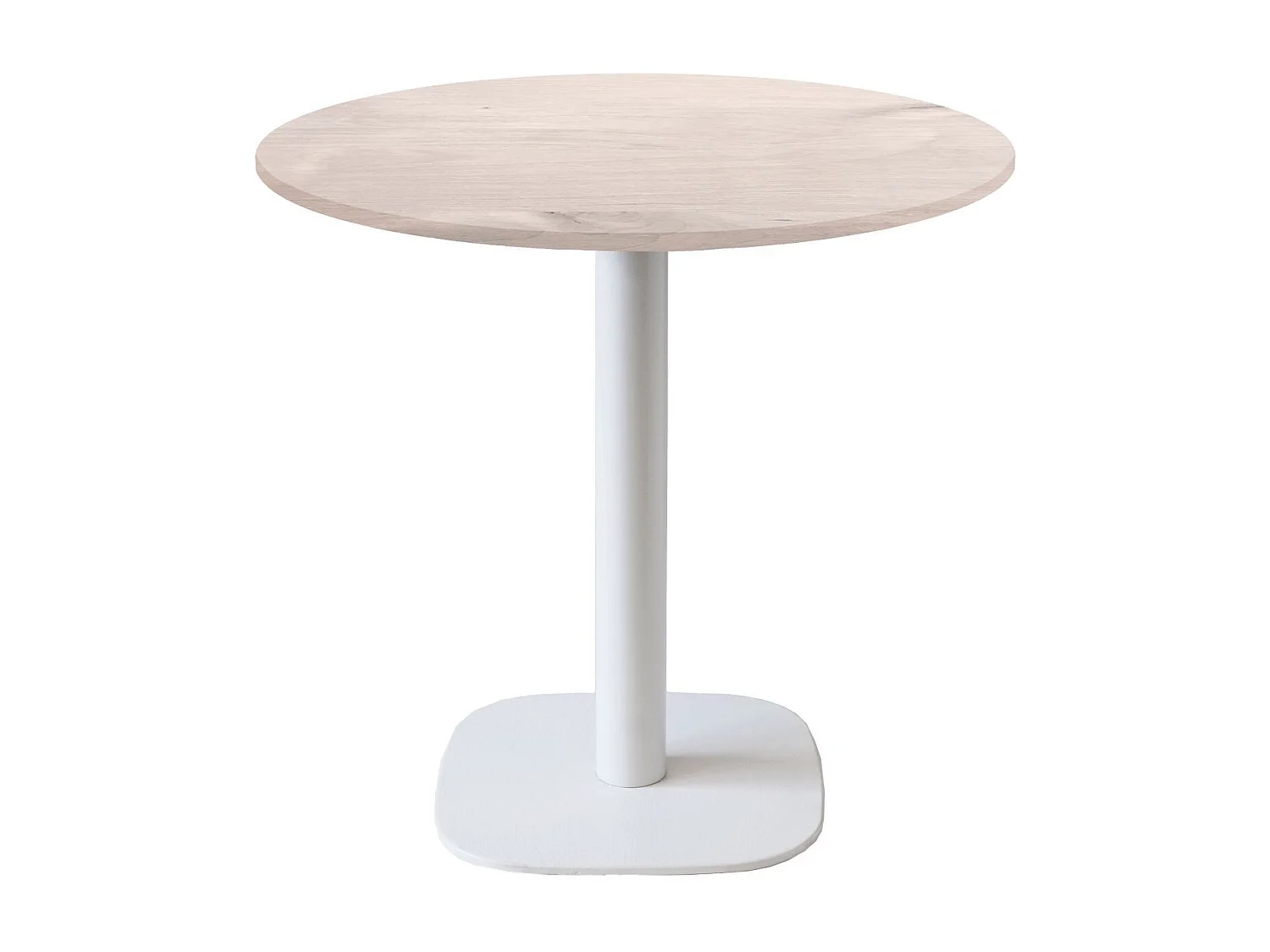 Table ronde Ø 70 cm - modèle Round pied blanc chêne bosco