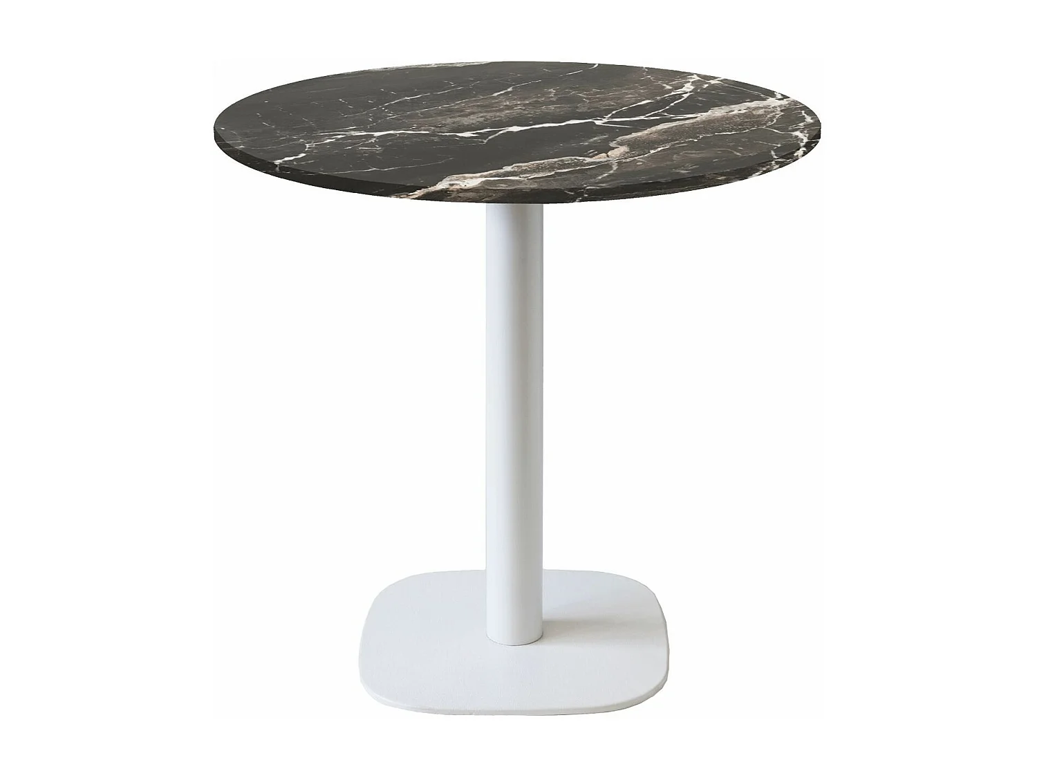 Table ronde Ø 70 cm - modèle Round pied blanc marbre royal