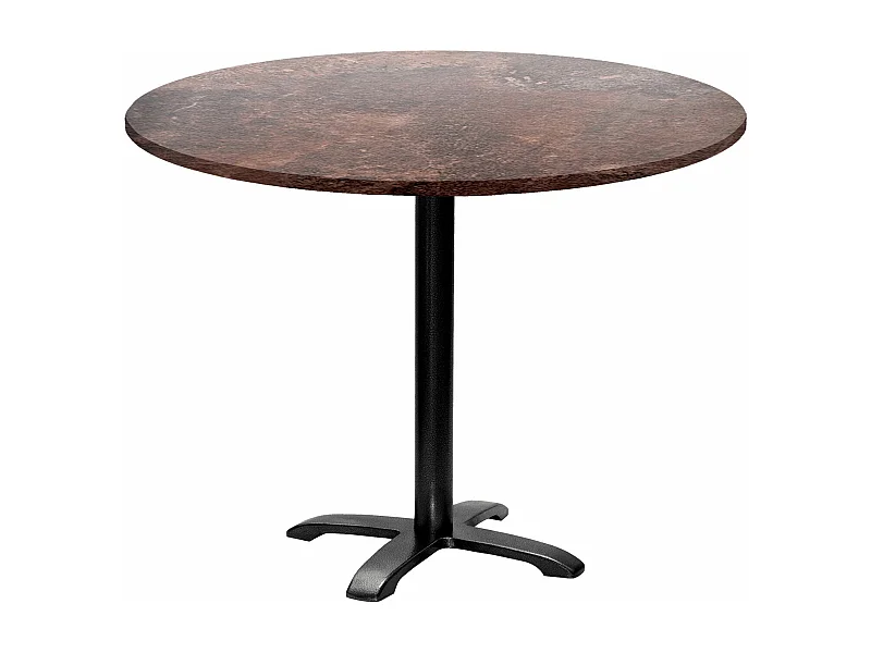 Table ronde Ø 110 cm - modèle Bazila rouille roc