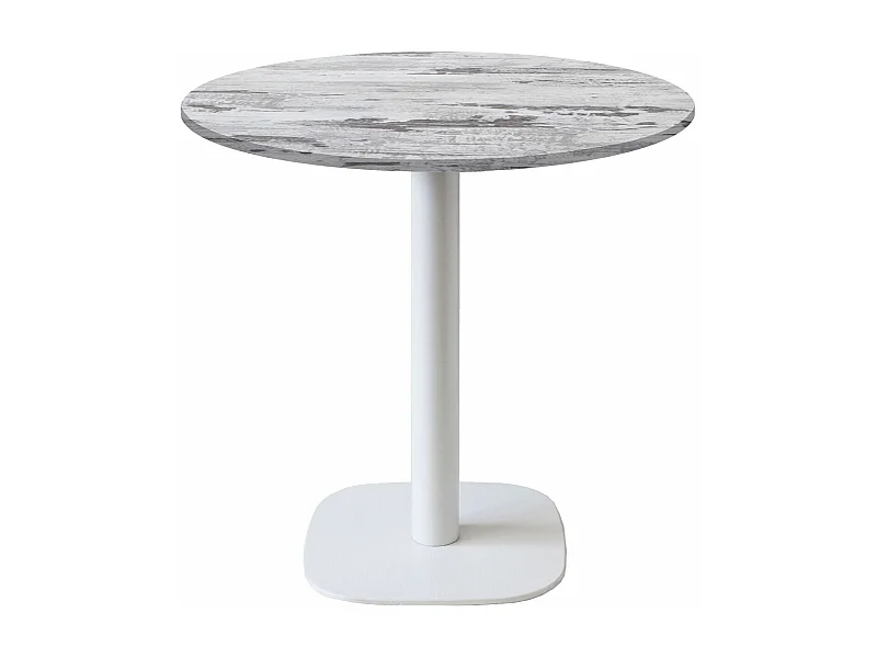 Table ronde Ø 70 cm - modèle Round pied blanc chêne Islande