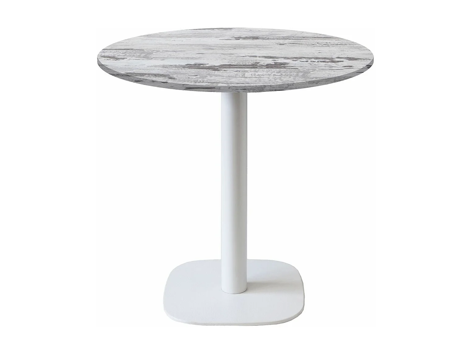 Table ronde Ø 70 cm - modèle Round pied blanc chêne Islande