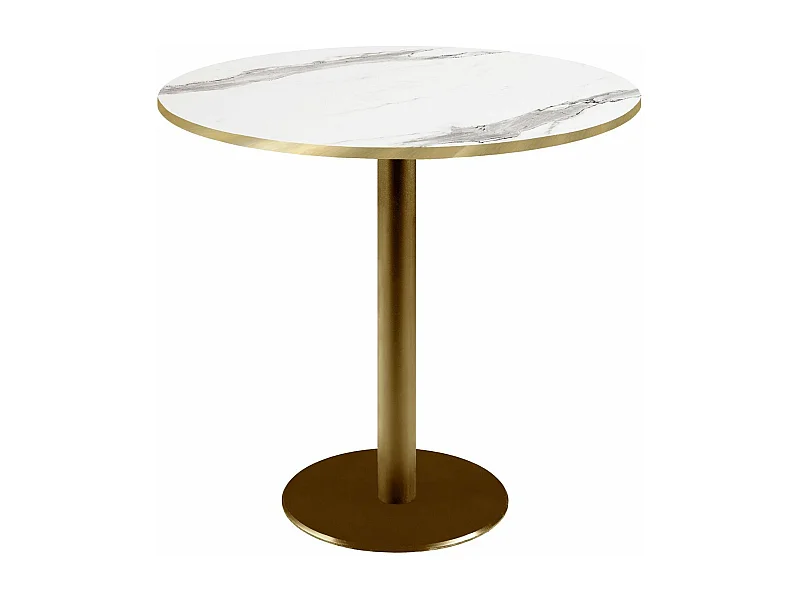 Table ronde Ø 70 cm Rome bistrot marbre blanc