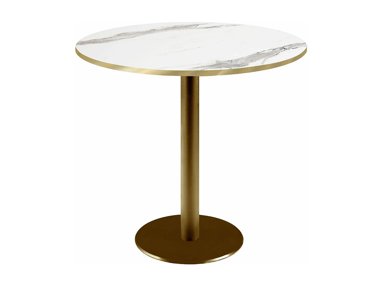 Table ronde Ø 70 cm Rome bistrot marbre blanc