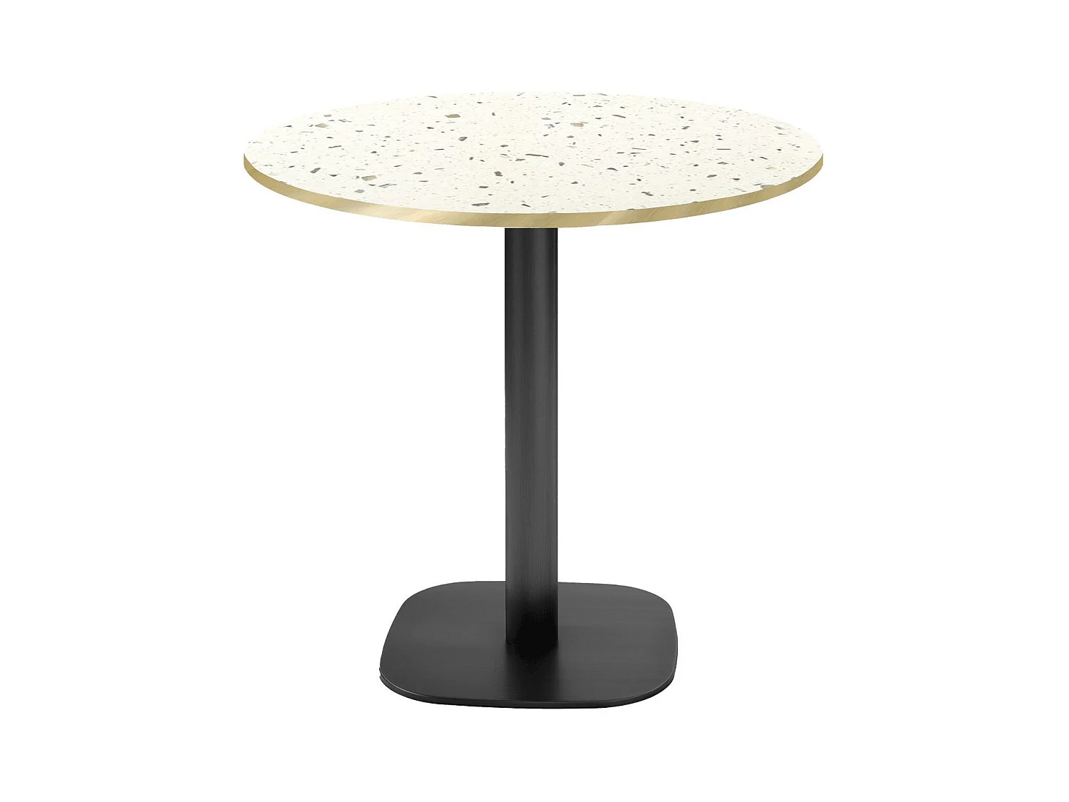 Table ronde Ø 70 cm - modèle Round terrazzo cassata chants laiton