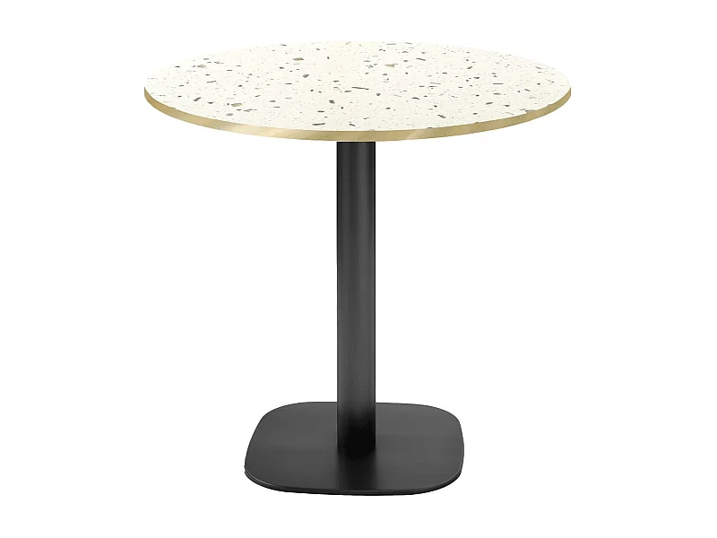 Table ronde Ø 70 cm - modèle Round terrazzo cassata chants laiton