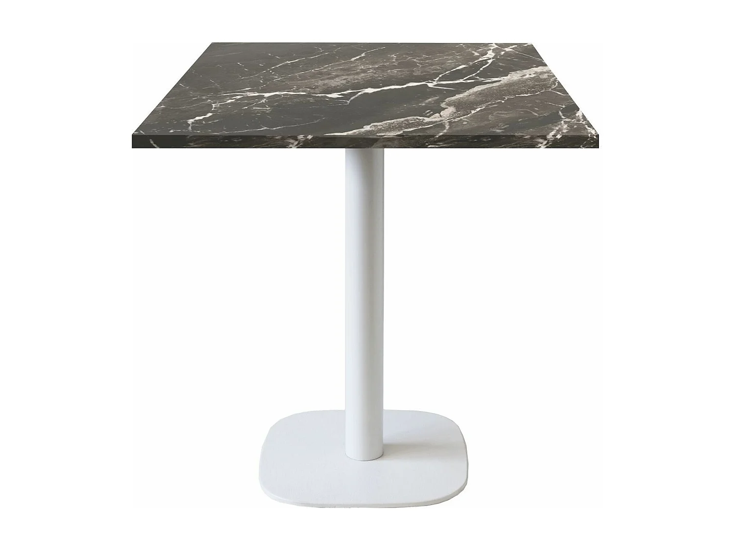 Table 70 x 70 cm - modèle Round pied blanc marbre royal