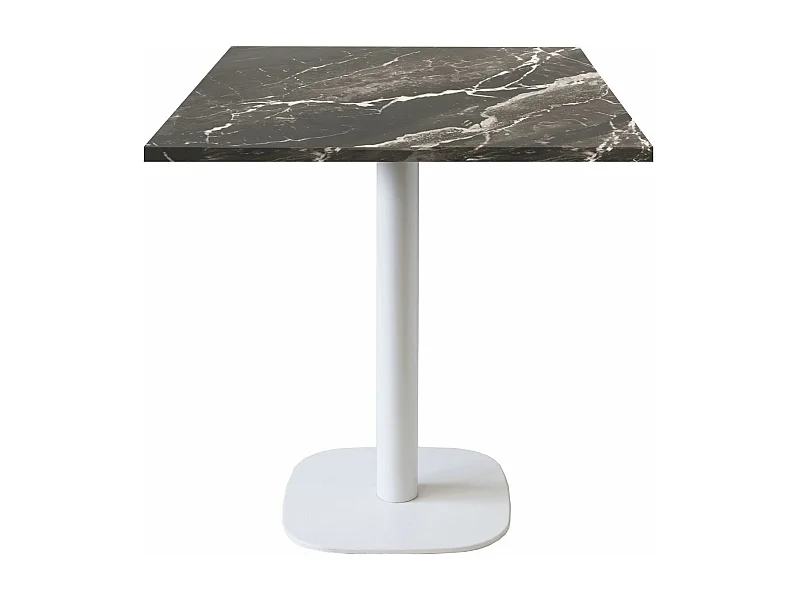 Table 70 x 70 cm - modèle Round pied blanc marbre royal