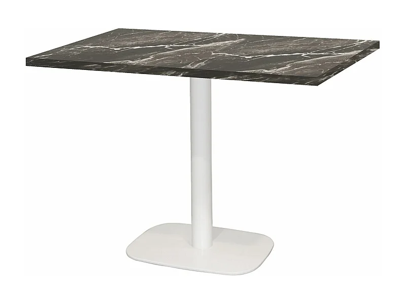 Table 120 x 70 cm - Round pied blanc marbre royal