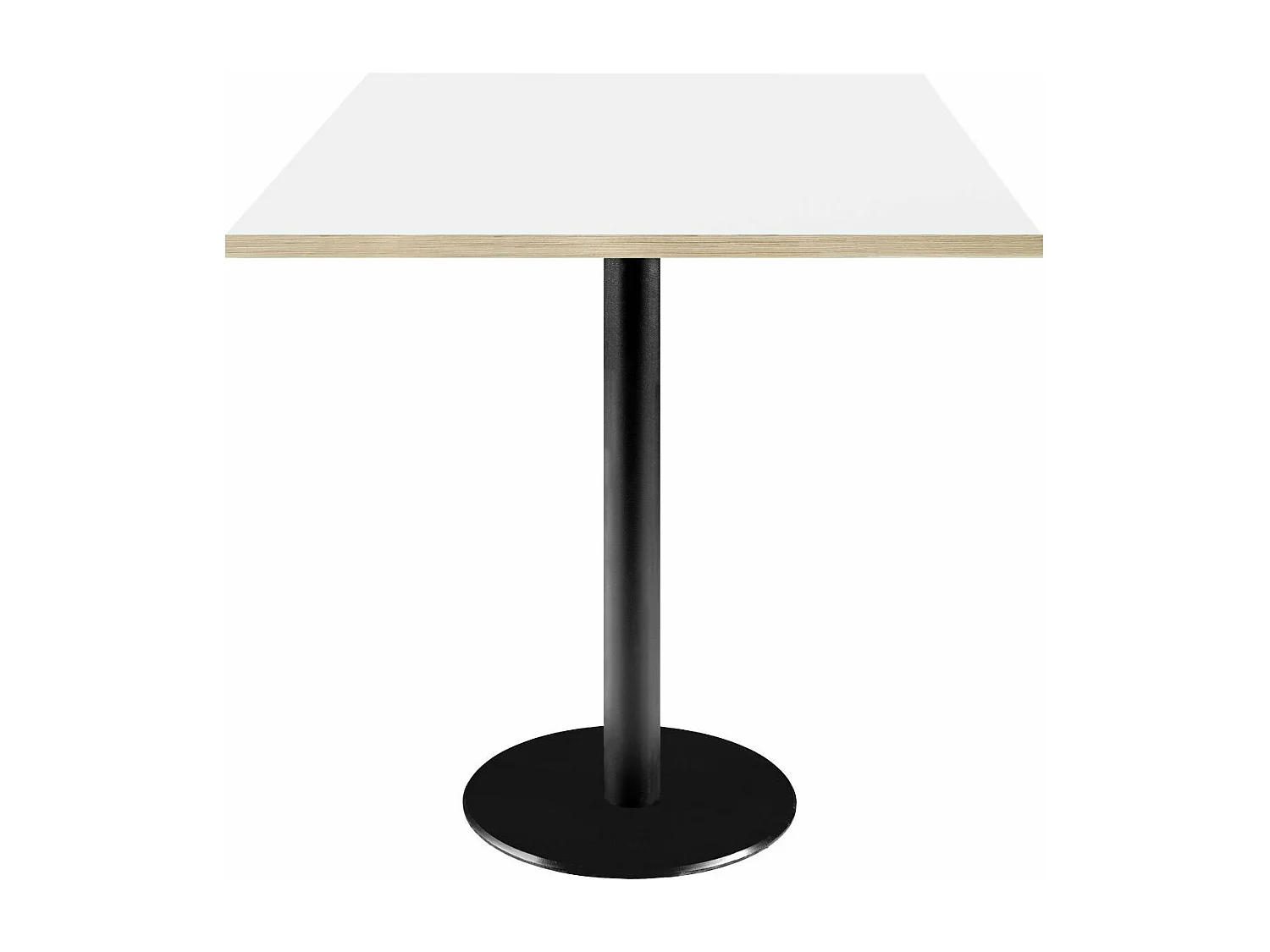 Table 70 x 70 cm - modèle Rome blanc avec chants bois