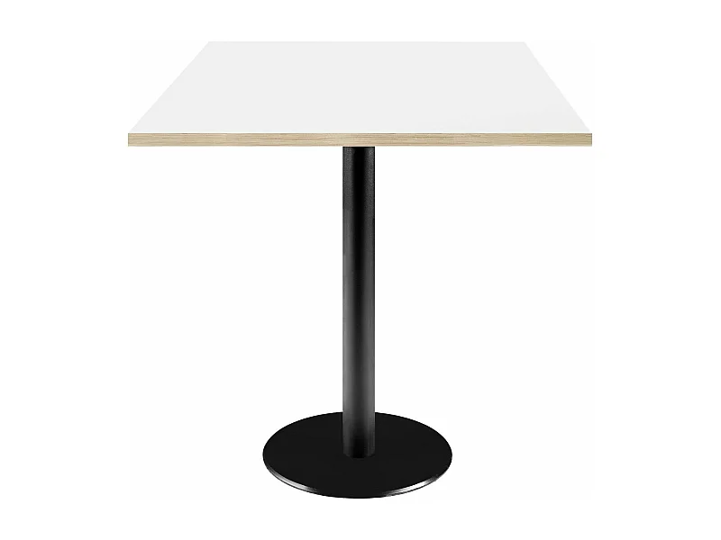 Table 70 x 70 cm - modèle Rome blanc avec chants bois