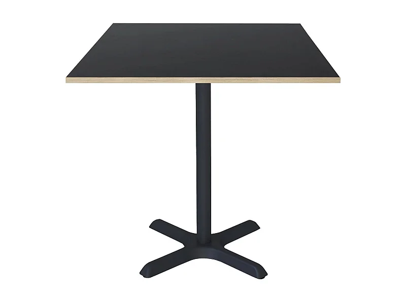 Table 70 x 70 cm - modèle Dina noir chants bois