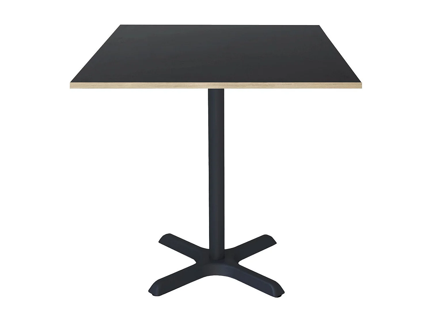 Table 70 x 70 cm - modèle Dina noir chants bois