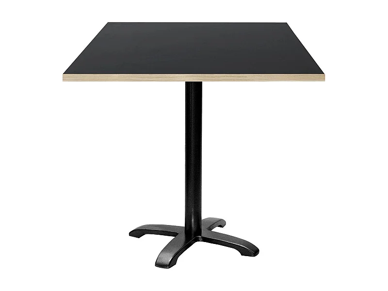 Table 70 x 70 cm - modèle Bazila noir chants bois