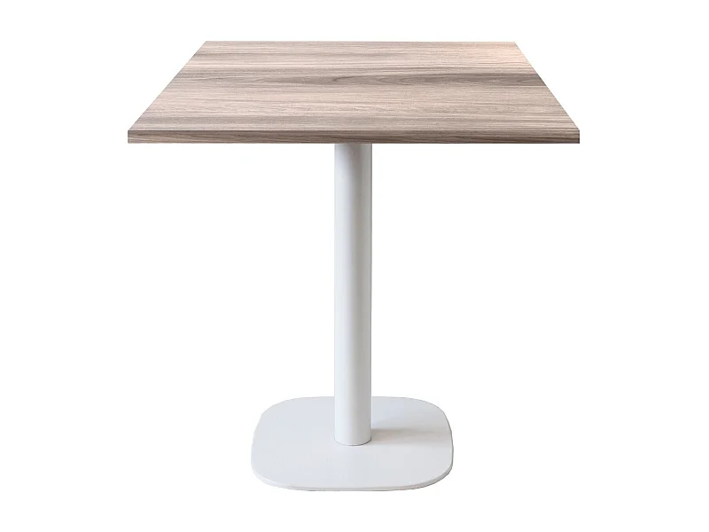 Table 70 x 70 cm - modèle Round pied blanc chêne tages
