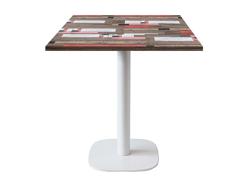 Table 70 x 70 cm - modèle Round pied blanc redden wood