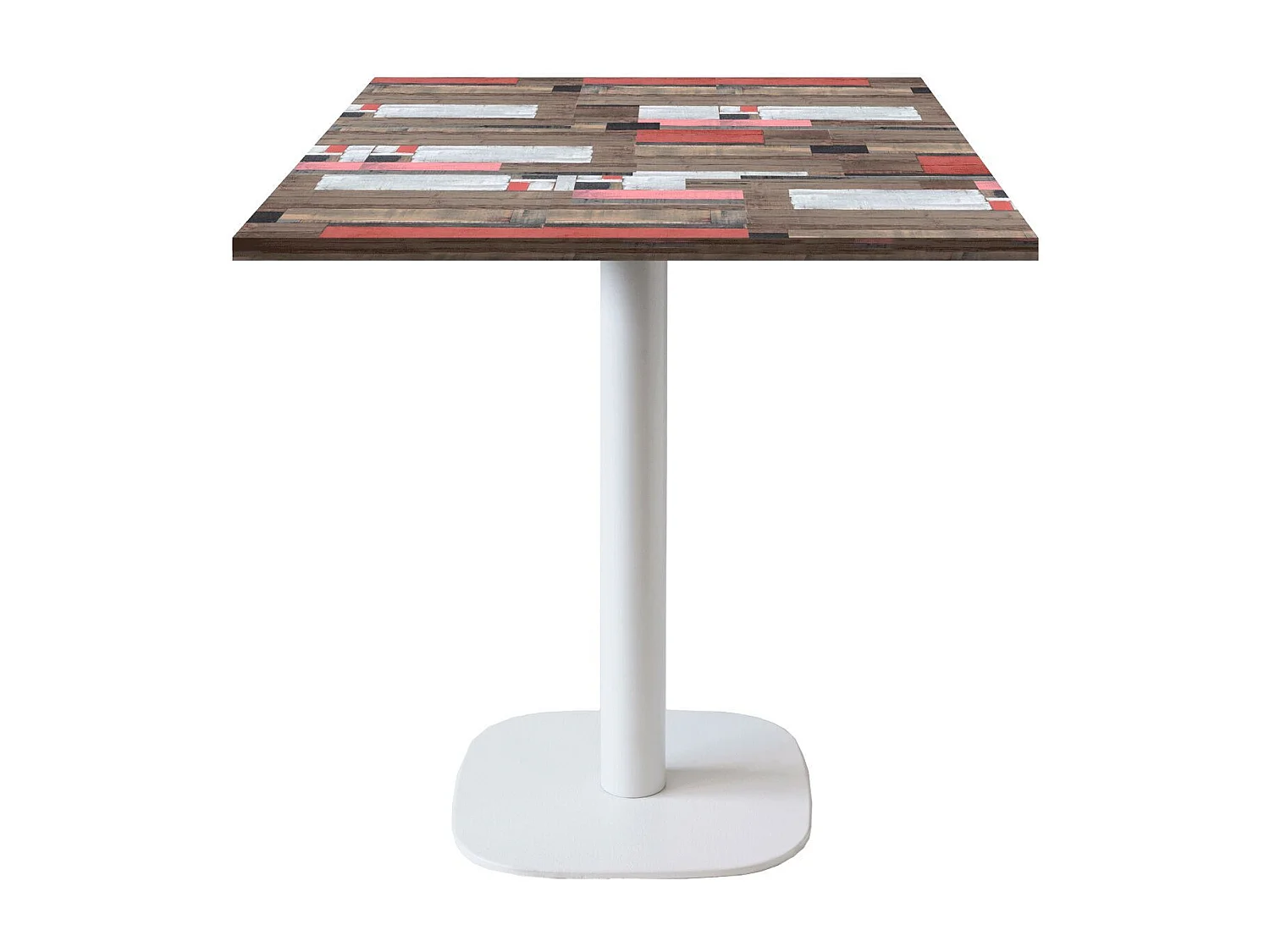 Table 70 x 70 cm - modèle Round pied blanc redden wood