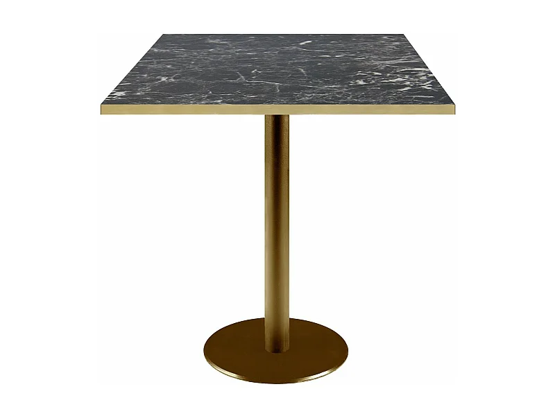 Table 70 x 70 cm Rome bistrot marbre noir brillant