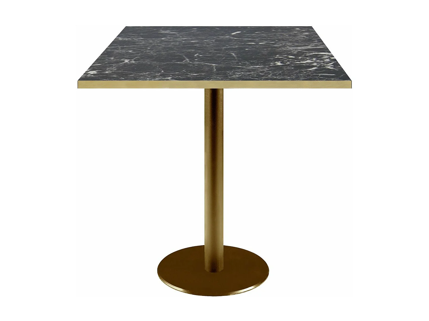 Table 70 x 70 cm Rome bistrot marbre noir brillant