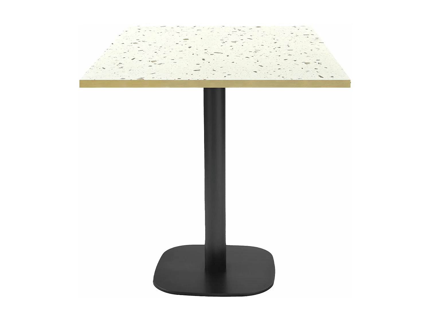 Table 70 x 70 cm - modèle Round terrazzo cassata chants laiton
