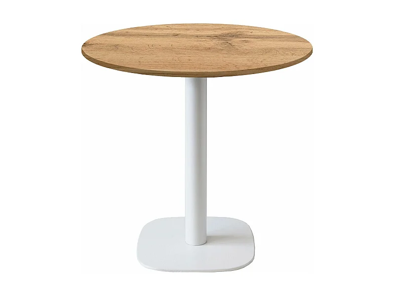 Table ronde Ø 70 cm - modèle Round blanc chêne armor