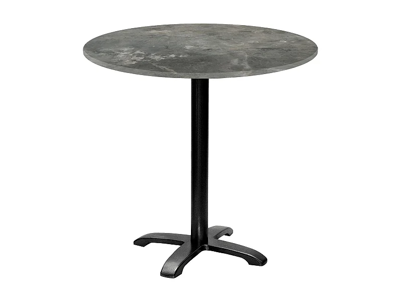 Table ronde Ø 80 cm - modèle Bazila pierre métallisée