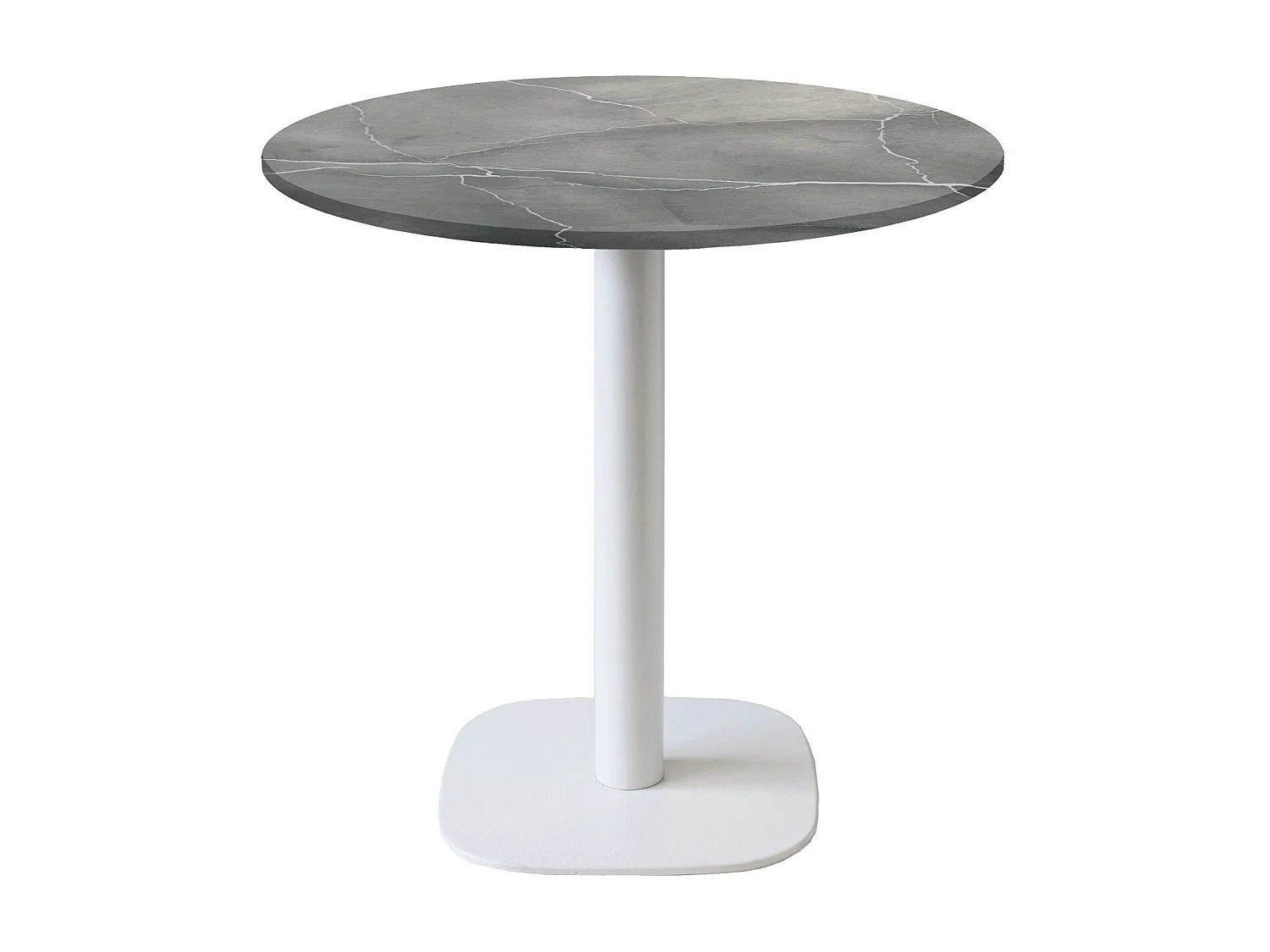 Table ronde Ø 70 cm - modèle Round pied blanc lune bleue