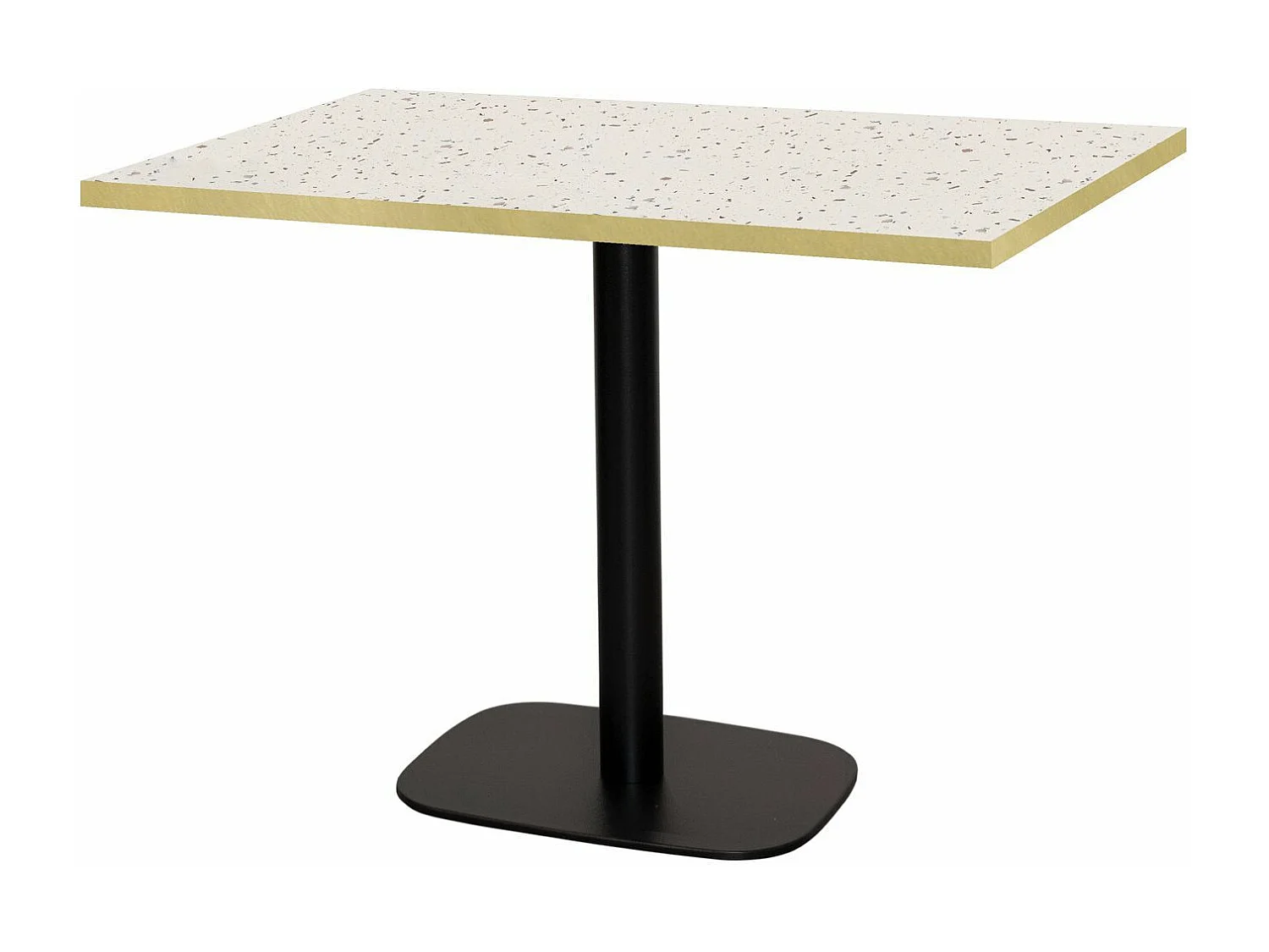 Table 120 x 70 cm - Round terrazzo cassata chants laiton