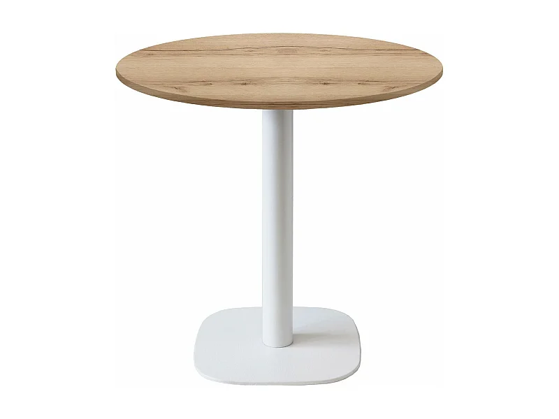 Table ronde Ø 70 cm - modèle Round pied blanc chêne delano