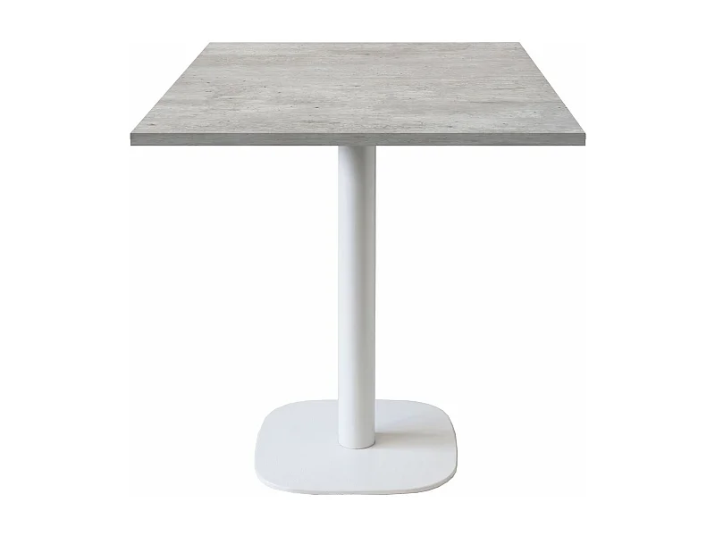 Table 70 x 70 cm - modèle Round pied blanc béton naturel