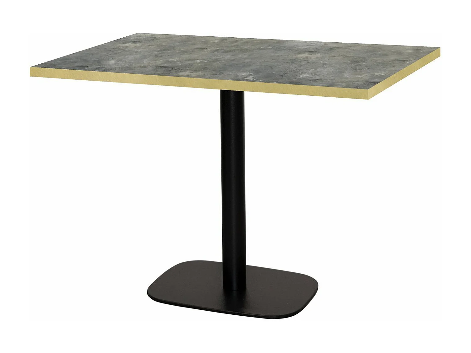 Table 120 x 70 cm - Round pierre métallisée chants laiton