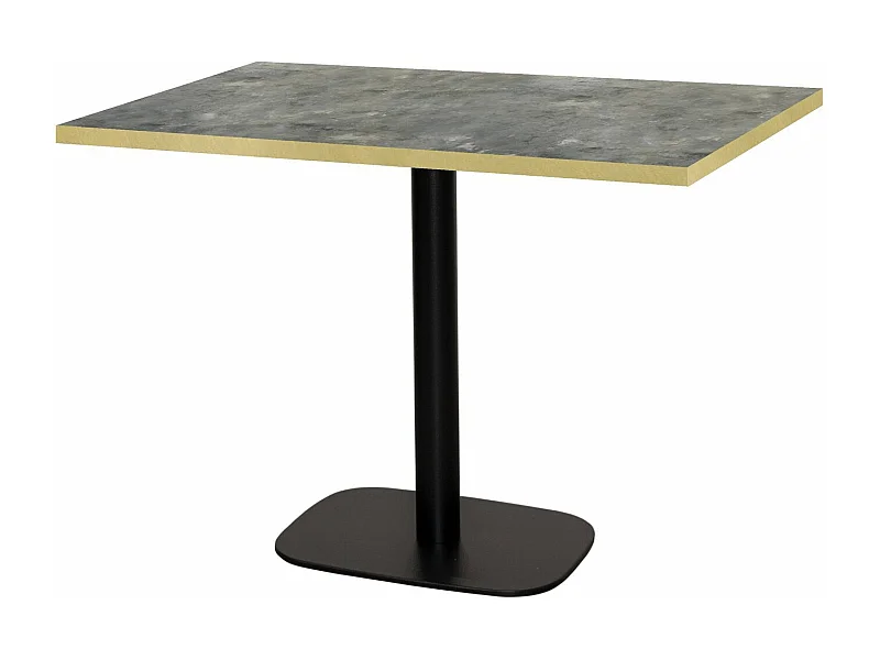 Table 120 x 70 cm - Round pierre métallisée chants laiton