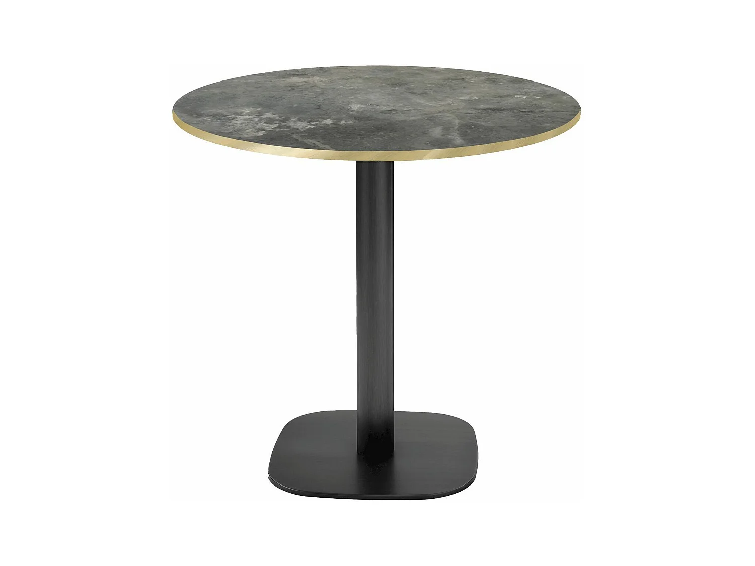 Table ronde Ø 70 cm - modèle Round pierre métallisée chants laiton