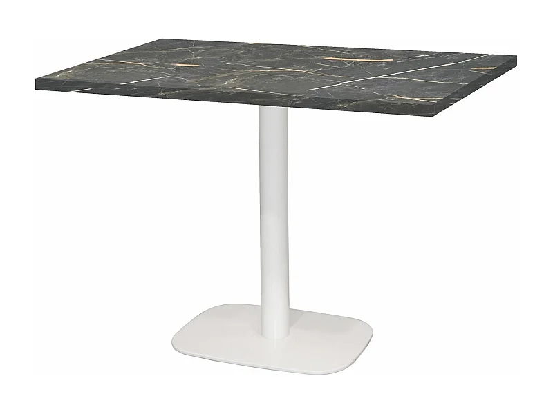 Table 120 x 70 cm - Round pied blanc marbre tamas