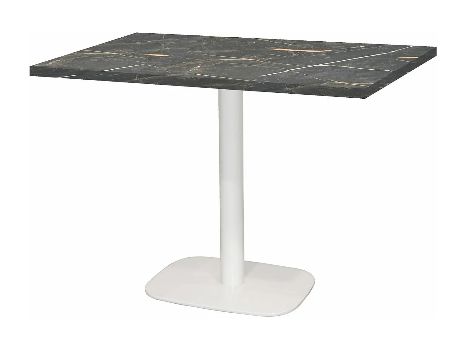 Table 120 x 70 cm - Round pied blanc marbre tamas