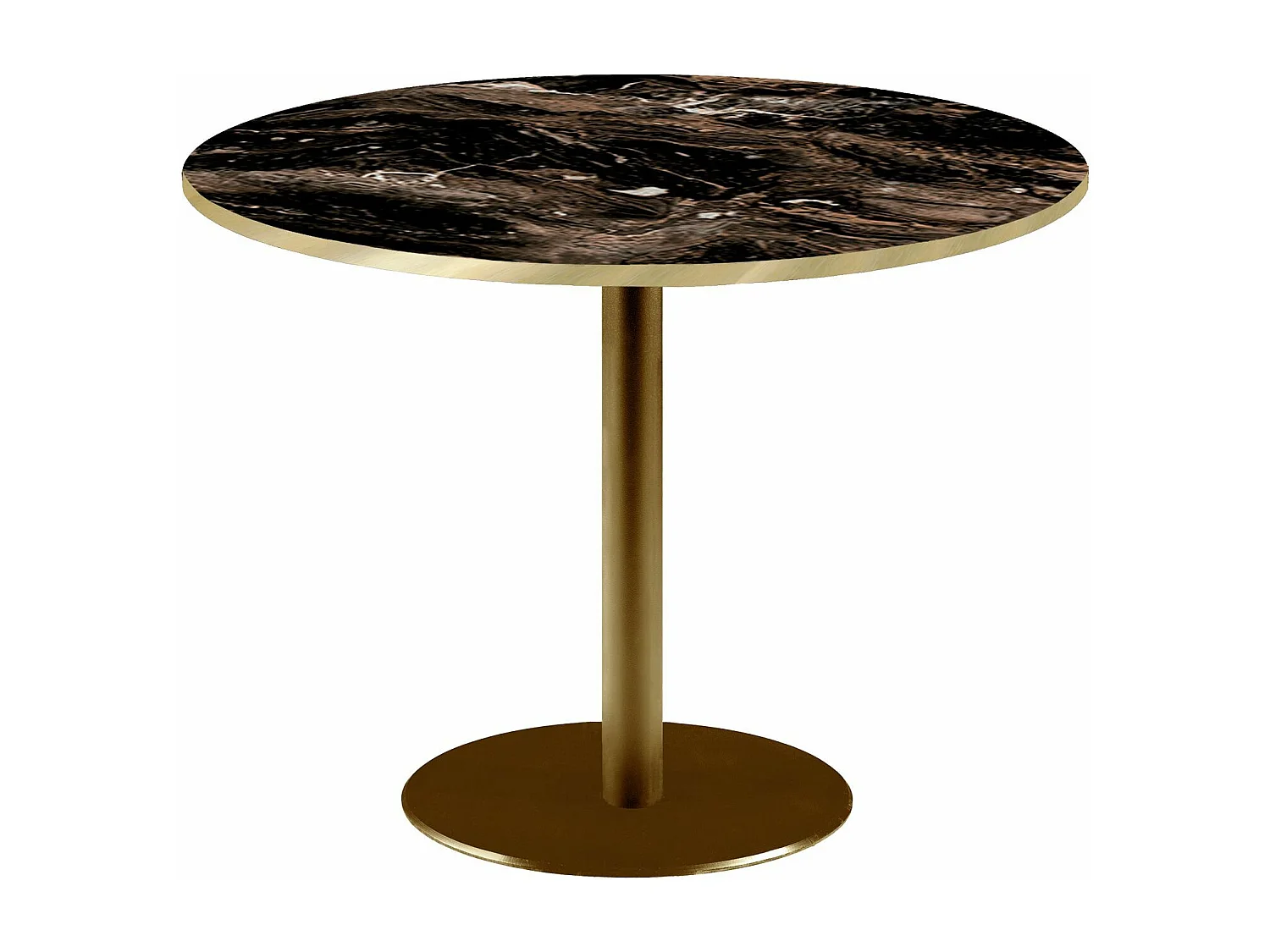 Table ronde Ø 120 cm Rome bistrot marbre veiné glossy